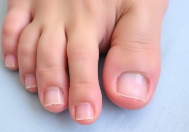 Close-up of thick toenails needing treatment